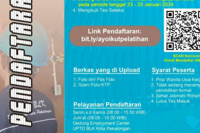 BLK Pekalongan Buka Kelas Pelatihan Berbasis Kompetensi