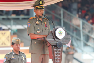 Upacara HUT Satpol PP, Satlinmas dan Damkar, Sekda: Momentum Tingkatkan Peran