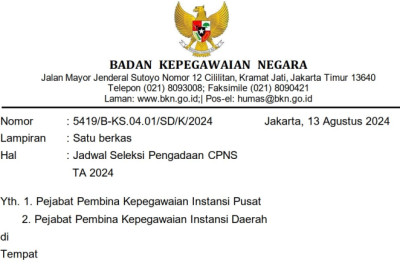 Pemerintah Buka Pendaftaran Seleksi CPNS pada 20 Agustus 2024