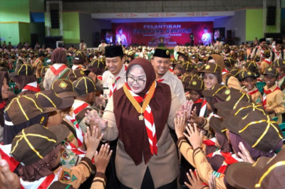 4.705 Pramuka Garuda Dilantik, Pecahkan Rekor Terbanyak se -Solo Raya