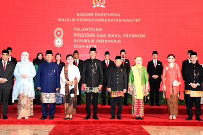 Presiden Jokowi Hadiri Pelantikan Presiden dan Wakil Presiden Republik Indonesia 2024-2029 di Gedung MPR/DPR/DPD RI, Jakarta