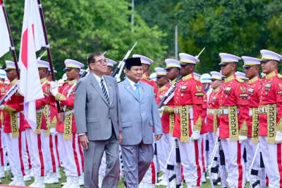 Presiden Prabowo Sambut Kunjungan Resmi PM Ishiba di Istana Kepresidenan Bogor