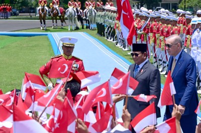 Presiden Prabowo Sambut Presiden Erdogan dalam Upacara Kenegaraan di Istana Bogor