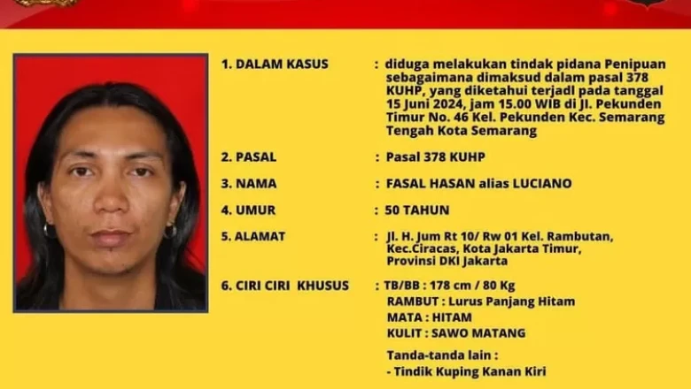 Penipuan Modus Pembuatan Lagu AI, Seorang Pria Bernama Fasal Hasan Alias Luciano Jadi DPO Polrestabes Semarang