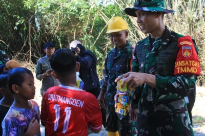 TMMD Sragen Tak Hanya Bangun Infrastruktur, tapi Juga Kebahagiaan Anak-anak