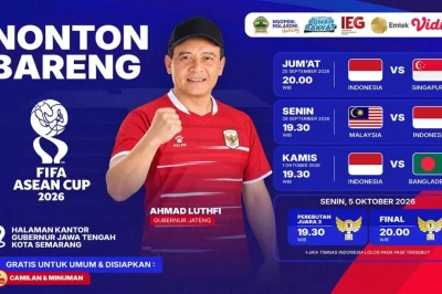 Pemprov Jateng Fasilitasi Nobar Gratis Perjuangan Timnas Indonesia di FIFA ASEAN Cup 2026 di Semarang